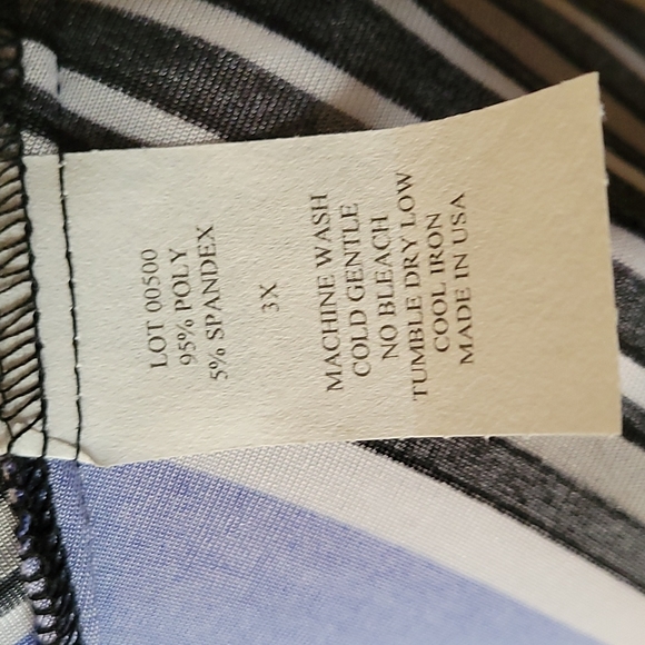 3X short sleeved striped, belted maxi dress - Picture 4 of 5